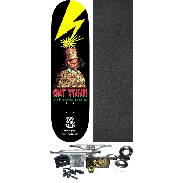 Space Pupil Skateboards Chatman Chat Stafari Skateboard Deck - 8.5" x 32" - Complete Skateboard Bundle